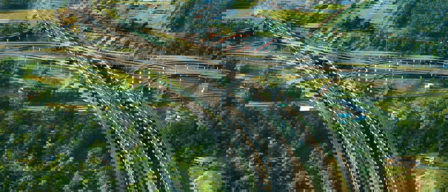 Birds eye view of road